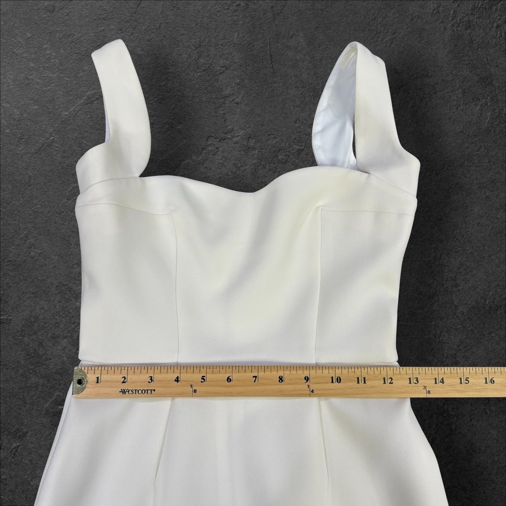 Victoria Beckham Cream Sweetheart Cowl Neck Midi Sheath Dress Back Zip Sz 2 - Picture 7 of 12